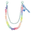 Y2k Heart Pendant Rainbow Acrylic Pants Trousers Chain for Women Chunky Colorful Resin Removable Love Charm Layered Rock Wallet Belt Pocket Waist Jeans Belly Chains Backpack Body Accessories - color: Blue