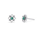 Boma Jewelry Sterling Silver Flower Shaped Dot Stud Earring - color: Malachite