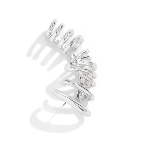 Ear Cuff Earrings for Women Chunky Ear Cuff Colourful Non Pierced Ear Cuff Non Piercing Clip On Cartilage Wrap Cuff Earrings Jewelry Gifts - color: 243Silver