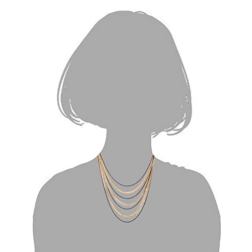 Waterfall Multi-Strand Chains Statement Collar Necklace with Rhinestones Chains, Dress - color: F-Metal Color: 18K Gold-Plated & Black