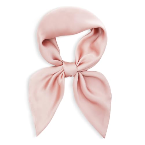 vimate Head Scarf for Women Hair 27'' Square Satin Silk Feeling Bnadana Neck Scarf Handbag Accessories Etc - color: C41#. Pink