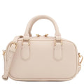 FashionPuzzle Mini PU Leather Satchel Purse Top Handle Crossbody Bag - color: Nude