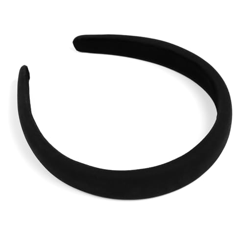 Huachi Headbands for Women Non Slip Trendy Headbands for Women’s Hair, Cute Headband for Girls, Black Velvet Head Bands Elastic Hair Bands for Womens Fashion Accessories for Women - color: Velvet Black