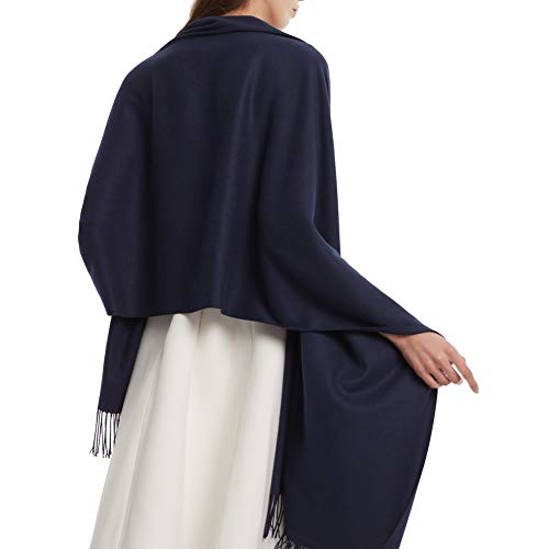 FURTALK Pashmina Shawl Wraps for Women Evening Dresses Blanket Scarves Fashion Scarf Wedding Gifts - color: 02-blue Navy