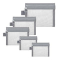 5PCS Small Mesh Bags with Zipper, Cosmetic Pouch Bag with Zipper for Purse, Small Travel Kit Storage Pouch for Purse (Gray Side-Pull) - color: Gray Side-Pull