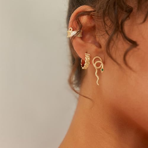 MYEARS Women Earrings Gold Huggie Hoop 14K Small Simple Hypoallergenic Everyday Jewelry - style: Concave Twisted