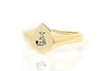 Engraved Name Initials Ring - Custom Initial Ring - Personalized Signet Ring - Small Delicate Teardrop Ring