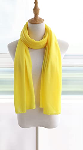 vabovin Head Wraps for Black Women Stretch Jersey Knit Turban Headwrap Solid Color Headscarf Headband Shawl - color: 11- Yellow