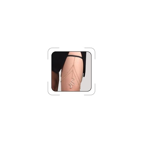 Gold Snake Leg Chain Jewelry for Women Sexy Thigh Chain for Women Boho Body Chain for Beach Summer Holiday - style: Gold snake-03