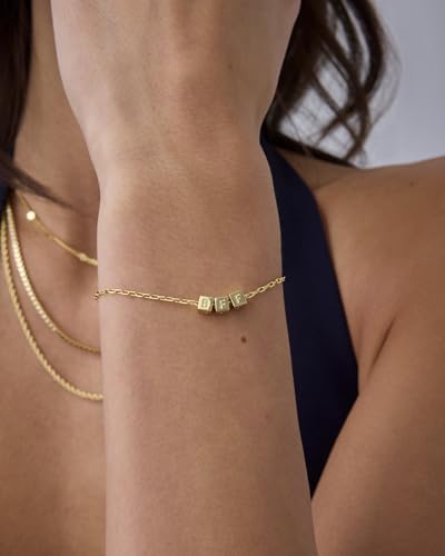 PAVOI 14K Gold Plated Friendship Matching Adjustable Bracelets for Women | Gold Best Friends Bracelet Set | BFF ILYSM Bracelet Pack - style: BFF