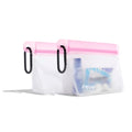 (re)zip On-the-Go Stand Up 1-Cup Clip-On Bags with 2 Carabiners, 2-Pack Pink - Reusable Bags | Travel-Ready, Leakproof, Airtight Seal, Water-Resistant, Food Grade & BPA Free - color: Pink