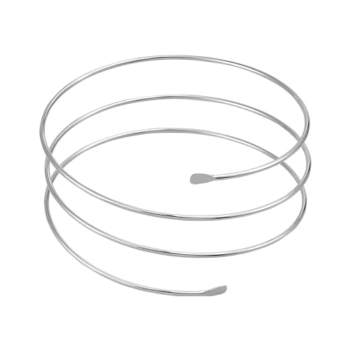 Silver Arm Cuff for Women Open Adjustable Armband Stackable Upper Arm Bracelet Bangle Minimalist Summer Beach Cuff Jewelry - color: Silver Arm Cuff EF