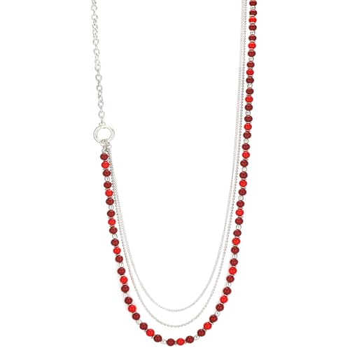 BULINLIN Layered Long Necklaces for Women Long Beaded Chain Necklace CostumeJewelry Mothers Day Gifts for Mom - color: 96-Red