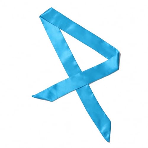 10 Pcs Long Thin Small Skinny Scarf Satin Neck Tie Ribbon Choker for Women Girls - color: Peacock Blue