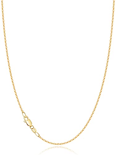Jewlpire 18k Gold Plated 925 Sterling Silver Chain Necklace for Women, 1.2mm Cable Chain Necklace Thin & Dainty & Sturdy Women's Chain Necklaces 14/16/17/18/20/22/24 Inch - color: 18K Gold Plated, size: 20 Inch