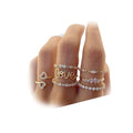 FUTIMELY Boho Retro Stackable Rings Sets for Women Knuckle Joint Finger Knuckle Nail Ring Sets Moon Stars Stack Preppy Statement Rings Cute Trendy Stuff Jewelry - style: C-3