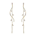 Crystal Drop Earrings,Zirconia Rhinestone Dangling Earrings for Women Prom Party Jewelry Gifts， Dangle Fashion Jewelry Crystal Earrings for Women - color: Gold