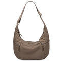 VASCHY Crossbody Crescent Bag for Women, Casual Lightweight Nylon Large Slouchy Hobo Bags Purses for Travel/Gym/Work/College - color: Light Brown