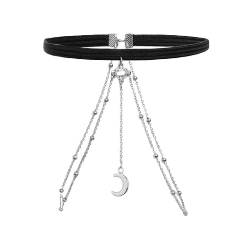 Snake Leg Chain for Women, Sexy Serpent Charm Thigh Garter, Summer Bikini Skirt Beach Party - style: E moon silver