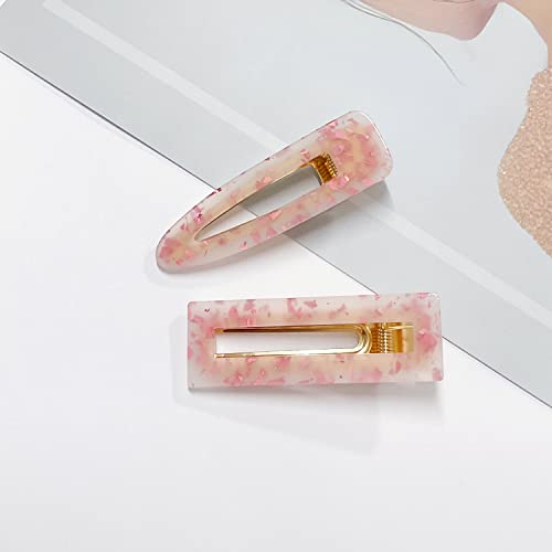 Parcce 12 Pieces Acrylic Resin Marble Hair Clips Set, Decorative Pearls Hair Barrettes Sweet Decorative Bobby Pins Hairpin Headwear Hair Accessories Headwear for Women and Girls…