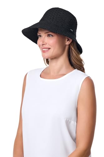 Women's Cloche Hat - UPF 50+ Sun Protection - Marina - color: Black