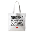 Motivational Canvas Tote Bag,Positive Affirmation Gifts for Women Men Reusable Grocery Shopping Tote Bag Purse - color: 50 Years