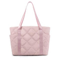 SUPACOOL Tote HandBag for Women, Womens Crossbody Purse Bags, Lightweight Womens Tote Handbags, Quilted Puffy Totebag - color: Pink, size: Large