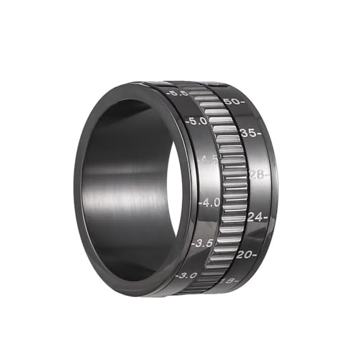 Stainless Steel Rings for Men Women, Vintage Chunky Silver Spinner Ring Band for Meditation, Relaxation& Stress Relief, Retro Wide Wrap Thumb Finger Midi Rings, Statement Cool Punk Band Ring Jewelry - color: R08Color5