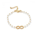 Dainty Gold Plated Pearl Crystal Beaded Bracelets Set for Women 14K Gold Plated Bead Pearl Beads Bracelet Stackable Paperclip Link Chain Bracelets Gold Plated Bracelets for Women Trendy Jewelry - color: Style3-daisy bracelet-1