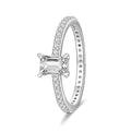 KUNSIR 925 Sterling Silver Rings Classic Cubic Zirconia Eternity Promise Statement Anniversary Wedding Bands Engagement Rings for Women Infinity Forever Love Ring Size 7-9 - style: Minimalist Diamond Ring