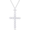 YIMERAIRE Upgraded Moissanite Crown Cross Necklace 14K Gold Vermeil 1.1 Carats Dainty Iced Out Easter Basket Stuffer Cross Jewelry S925 Sterling Silver Simple Gold Christian Faith Moissanite Cross Pendant Necklace For Women - color: 925 Sliver Slim Cross