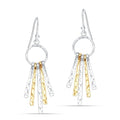 LeCalla 925 Sterling Silver Drop & Dangle Earrings for Women | Handmade Hammered Textured Drop Dangle Earring Jewelry | Women's Hammered Earrings Jewelry for Gift Mom Wife - color: Two-Tone Layered Bar