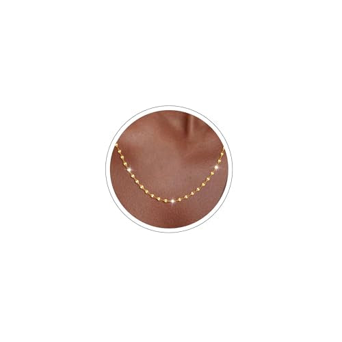 Carffordo 925 Sterling Silver Chain Necklace Link Chain Necklace for Women Simple Dainty 16K Gold Plated Necklace for Women Minimalist Waterproof Silver Necklace Trendy Jewelry Gifts - color: Gold, size: 20 Inches (Women's Long Length)