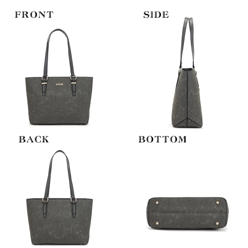 Purses And Wallets Set For Women Work Tote Satchel Handbags Shoulder Bag Top Handle Totes Purse With Matching Wallet - color: A55-3pcs/Set Darkgrey