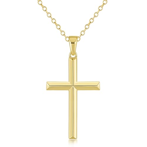 Cross Necklace for Women Gold Cross Necklaces for Women 14K Gold Cross Necklace for Womens Blend Beauty With Sentiment Dainty Gold Crosses Chain Pendant Necklaces for Womens 20/25mm - size: 37MM