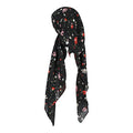 Pretied Head Scarves for Women Featuring Lightweight Crimped Material and Attractive - color: Floral Black/Burgundy