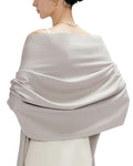 maamgic Women's Winter Scarf Soft Warm Scarf for Women Cozy Shawl Wraps for Women Lightweight Pashmina Style Wrap - color: Solid Silver Gray