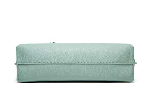 Dreubea Women's Soft Faux Leather Tote Shoulder Bag from, Big Capacity Tassel Handbag - color: Aquamarine