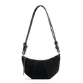 Suede Bags for Women Small Suede Purses Crescent Bag Crossbody Shoulder Bag Trendy Tote Handbags - color: A Suede Black