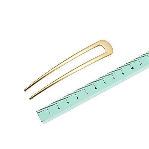 [2 Pack] Benefree U-Shape Hairpins, Bride Hair Accessories Hair Pins Clip Vintage Hair Stick,Hairstyle Chignon for Women Girls-Gold - color: 2P Gold