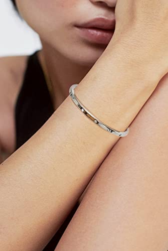 WOWORAMA Adjustable Slider Bracelets for Women Bar Friendship Bangle Bracelet for Women Gold/White Gold/Rose Gold Bolo Bracelet - color: Slim Bar-White Gold