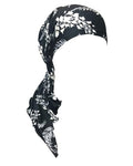 Chemo Headwear for Women Pre-Tied Head Scarf Headwraps Soft Turbans Cancer Hats Chemo Beanie Coverings Scarves - color: Black Flower