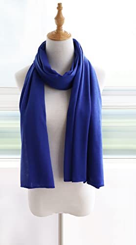 vabovin Head Wraps for Black Women Stretch Jersey Knit Turban Headwrap Solid Color Headscarf Headband Shawl - color: 12- Blue