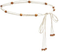 LIMHOO Women's Boho Braided Belt Adjustable Beaded Rope Waist Belts for Dresses - color: 520 Brown