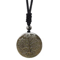 Obsidian Tree of Life Necklaces Orgonite Healing Crystal Stone Pendant Necklace for Spiritual Healing and Meditation Energy Talisman Sacred for Men Women - color: Gold Sheen Obsidian 1