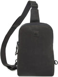 Leather Sling Bag for Women Genuine Crossbody Purse Small Trendy Cross Over Chest Phone and Credit Card Slots (Black Crazy Horse) - color: Black Crazy Horse