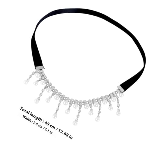Amosfun Elastic Thigh Chain Jewelry for Women Leg Chain with Faux Pearl Tassel for Party and Casual Wear