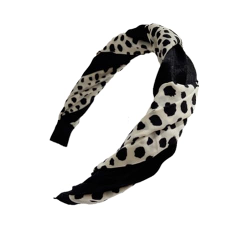 Braided Headband for Women-Vintage Fabric High Crown Headband with Non-Slip Teeth, Cute Boho Knotted Hair Band for Women & Teens (11-Black Dots, One Size) - color: 11-Black Dots