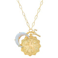 Dainty Gold Zodiac Embossed Coin Opal Crescent Moon Charm Necklace for Women Trendy 18K Gold Plated Retro Paperclip Chain 12 Constellation Horoscope Necklaces Astrology Jewelry Gifts - style: 1.ARIES (MAR21-APR 19)