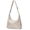 Brown Shoulder Bag for Women,Brown Leather Purse Slouchy Hobo Bags Everyday Purse Daily Commuting Bag with Zipper - color: White